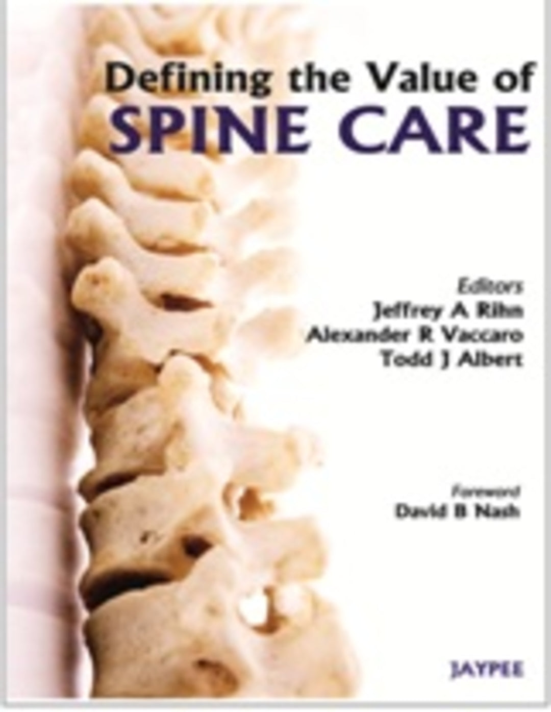 Cover image for Defining the Value of Spine Care ISBN 9789350254905